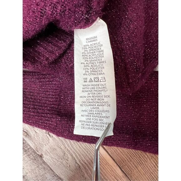 The Children's Place Princess Glitter & Sequin Wine Soft Knit Sweater 7-8 Winter - Picture 7 of 9